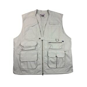 5.11 Tactical Series Elite Cargo Vest Men 2XL Khaki Full Zip Back Vented Utility
